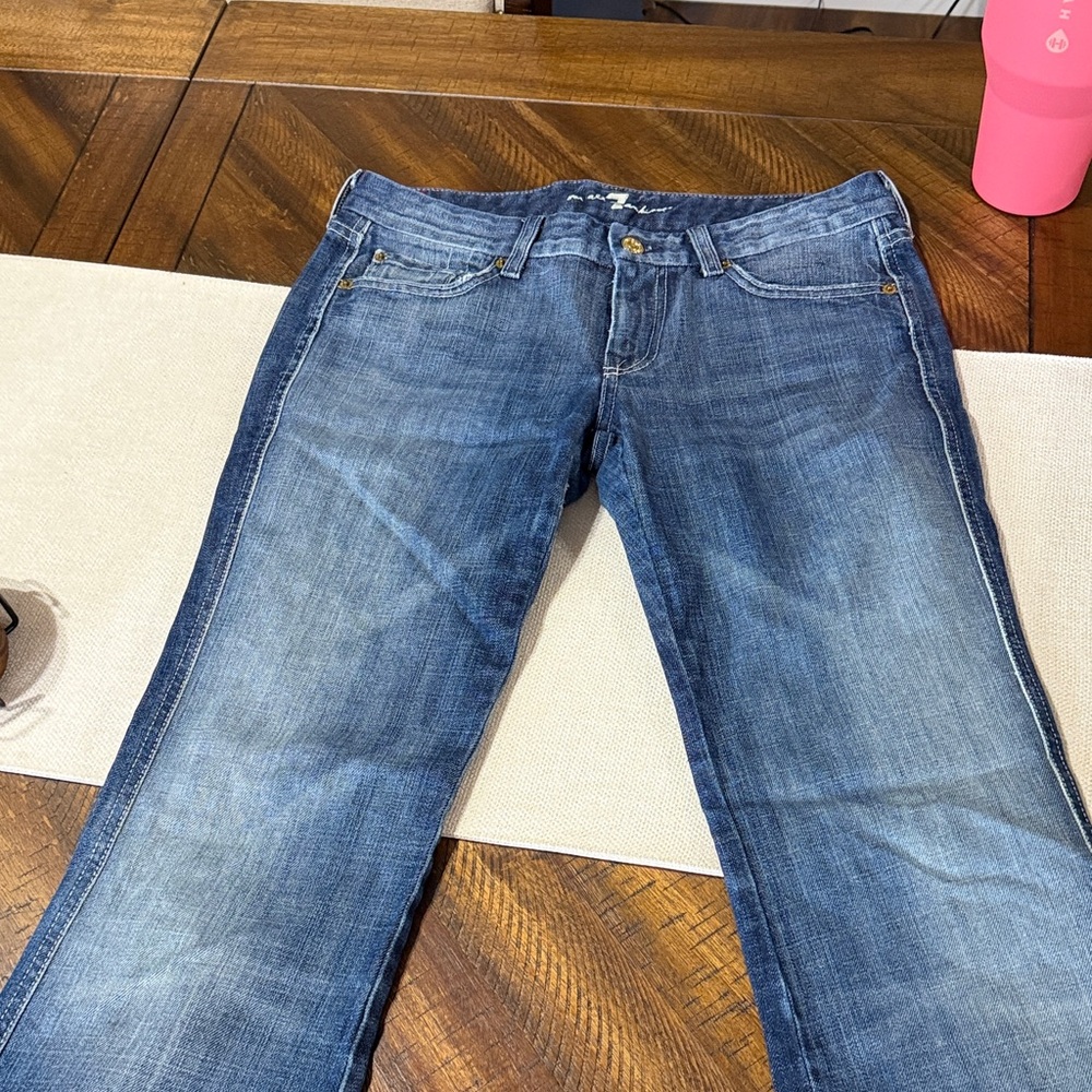 7 For All Mankind Blue Boot Cut Jeans